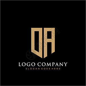 OA 字母标志图标设计模板元素自动化推广营销卡片品牌创造力办公商业黑色标识背景图片