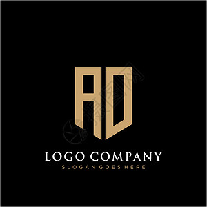 aoAO 字母标志图标设计模板元素身份卡片公司标识标签艺术推广网络插图黑色设计图片
