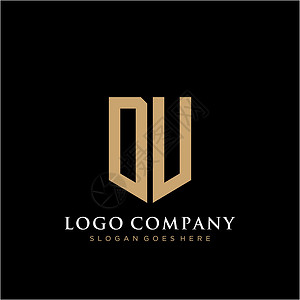 DU 字母标志图标设计模板要素卡片创造力商业营销推广公司标识网络字体品牌背景图片