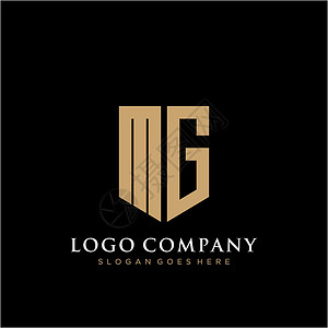 MG 字母标志图标设计模板元素卡片黑色营销网络字体推广标识创造力插图品牌背景图片