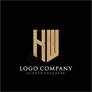 千瓦KW 字母标识图标设计模板元素品牌字体创造力身份艺术网络黑色卡片商业公司设计图片