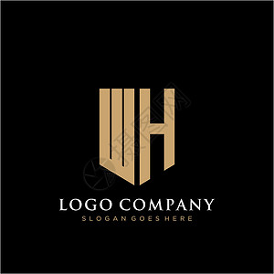 wh1200WH 字母标志图标设计模板元素营销身份艺术网络黑色标签插图字体标识商业设计图片