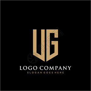 优UG 字母标识图标设计模板元素卡片网络品牌黑色插图商业标签身份营销推广设计图片