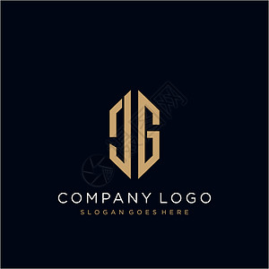 井字格JG 字母标识图标设计模板元素黑色插图创造力身份商业公司品牌卡片营销字体设计图片