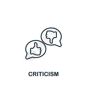 评论家批评性图标 用于模板 网络设计和信息图的线条简单个性图标设计图片