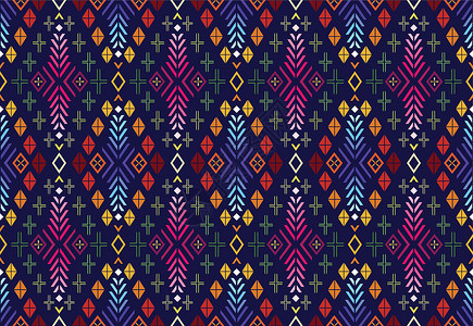 波卡特佩族裔图案为背景或壁纸进行无缝设计珊瑚色四叶形紫红色红色墙纸粉色菱形金子钻石花纹设计图片