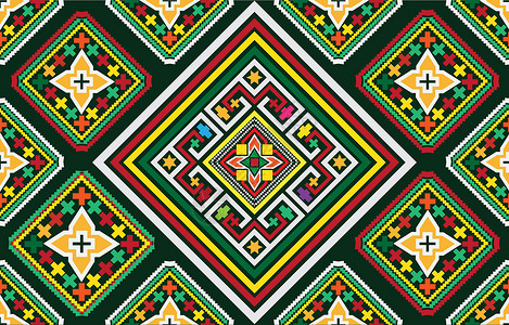 查拉卡特为背景 地毯 壁纸 墙纸等进行传统设计时 东方民族几何式的立方体无缝设计图片