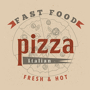 Pizza标签设计背景图片