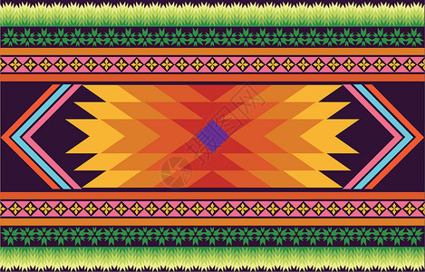 几何 ikat 民族东方传统设计 用于背景 地毯 壁纸 服装 包装 织物 矢量插图背景图片