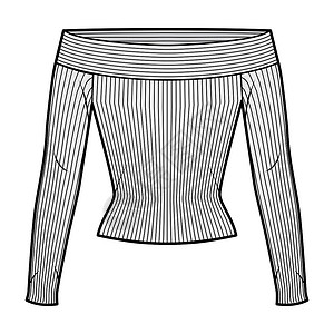 缝合线结扎脱肩的肋骨结扎顶级技术时装插图 外形无袖 贴近织物袖子女性球座服装女士男性服饰丝绸纺织品设计图片