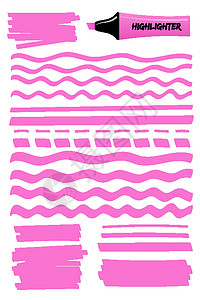 粉条纹素材粉色破粉和卷状高亮线和方形设计图片