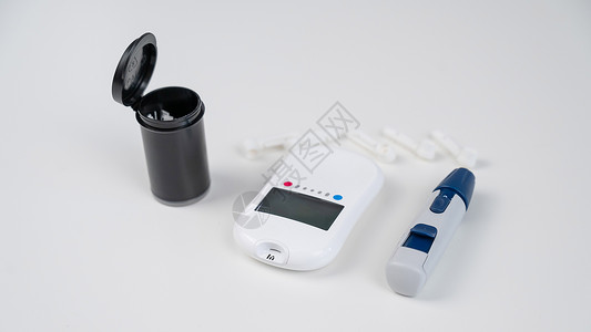 家庭血糖测试包 液压计 脱衣笔 针头和文字条疾病案件医疗保险乐器胰岛素药品监视器成套展示仪表背景