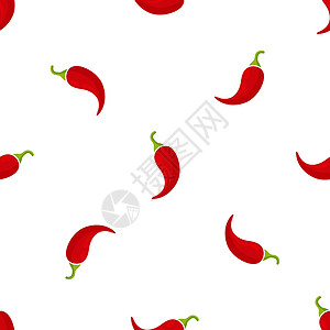 一根红辣椒红辣椒或辣椒无缝模式辣椒玫瑰装饰品菜单艺术包装墙纸食物收成打印设计图片
