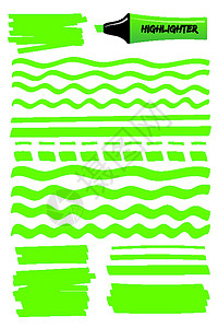 备忘录画素材绿色亮点笔 手绘线条和方形设计图片