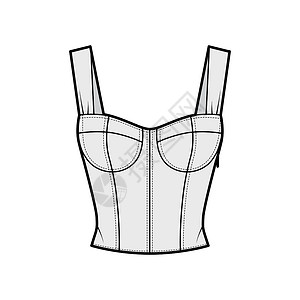 以模制杯子 贴近体质 推回来的方式制作最顶级技术时装插图女士针织品身体纺织品服装女孩棉布衬衫计算机男性设计图片