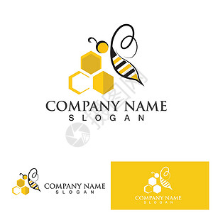 蜜蜂蜂蜜标志矢量图标符号插图设计模板橙子艺术蜂窝横幅标签徽章商业六边形农场食物背景图片