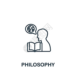 Philosofy 图标 用于模板 网络设计和信息图的线性简单科学图标背景图片