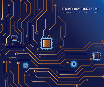 高能见度导管架电子电路板数字芯片主机架 深蓝色背景电子产品技术数据电路网络蓝色电气创造力工程科学设计图片