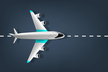 飞机轮子从上面看客机的真实视图 逼真的 3d 飞机 跑道上的客机插画