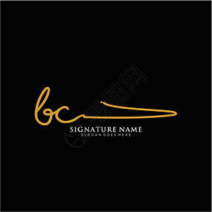 公元前BC 字母 BC 签名标签模板矢量商业团队团体极简身份写作艺术公司书法刻字设计图片