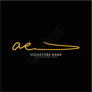 AE电子相册模板字母 AE 签名标签模板矢量极简插图团队公司商业字体写作书法身份夫妻设计图片