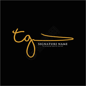 甘油三酯字母 TG 签名标签模板矢量极简团队标识商业主义者写作艺术书法奢华公司设计图片