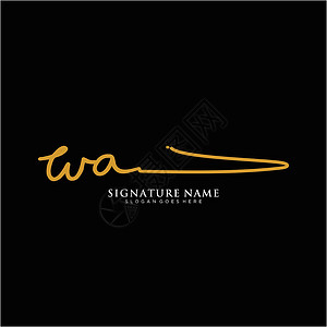 西澳大利亚州字母WA 签名登录模板矢量团队主义者团体极简刻字身份插图商业标识艺术设计图片