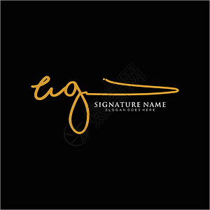 优格乳字母 UG 签名标签模板矢量奢华夫妻身份刻字公司商业艺术插图主义者写作设计图片