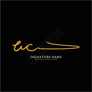 加州大学UC 字母 UC 签名标签模板矢量极简奢华商业书法夫妻写作字体团体身份主义者设计图片