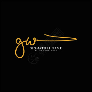 gw字母 GW 签名标签模板矢量商业极简团队奢华标识公司团体字体身份艺术设计图片