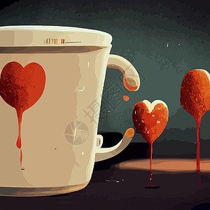 我很喜欢咖啡杯插图 国际咖啡日艺术浓缩咖啡喝咖啡杯子饮料杯背景图片