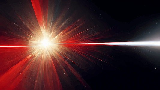 黑色背景的红光镜头照明弹磁盘光束活力宇宙火花镜片射线辉光闪光插图背景图片