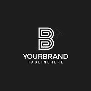 矢量图形 创造线字母符号 字母 B Logo 线设计模板身份黑色插图标识公司商业推广营销创造力字体背景图片