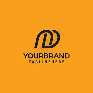 字母 ND Logo 线条设计模板矢量背景图片