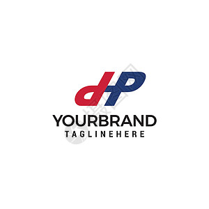 字母 DP PD DHP 简单 Logo 线条设计模板矢量背景图片