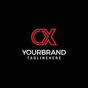 设计公司logo初始字母 CX Logo 线设计模板矢量设计图片