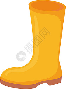 雨靴黄色黄色橡皮靴或鞋 园艺的雨衣概念插画