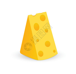 席丹带孔的瑞士奶酪片美食熟食食物早餐标识插图营养牛奶烹饪奶制品插画