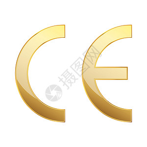 合格标志CE 标志黄金符号 黄金矢量图标 欧洲合格认证标志插画