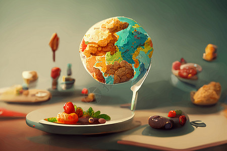 水果世界说明世界粮食日概念世界粮食日水果全球全世界营养蔬菜插图庆典食物饥饿背景