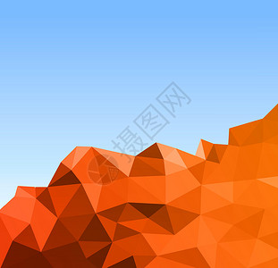 抽象矢量背景红色多边形岩石马赛克高地插图三角形橙子背景图片