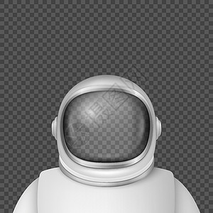 革命先锋矢量 3d 逼真的宇航员头盔 带面具的宇航员套装 用于太空探索的透明玻璃遮阳板 白色西装 太空人头部保护头盔 设计模板先锋技术旅插画