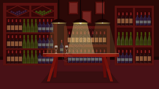 酒窖和酒柜 酒店 酒瓶和木制桌上戴眼镜的酒瓶背景图片