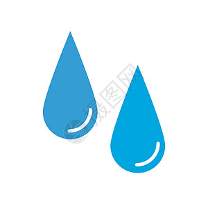 补水图标光滑的水滴图标 水和汗 矢量插画
