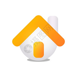 有金帽子的房子商业建筑学财产标识圆形住宅插图黄色橙子网络背景图片