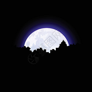 地月系月月城地平线插画