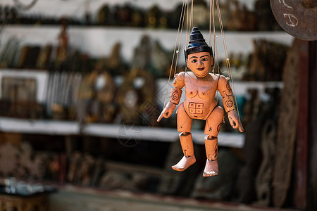 缅甸木偶紧贴缅甸传统木偶木偶背景