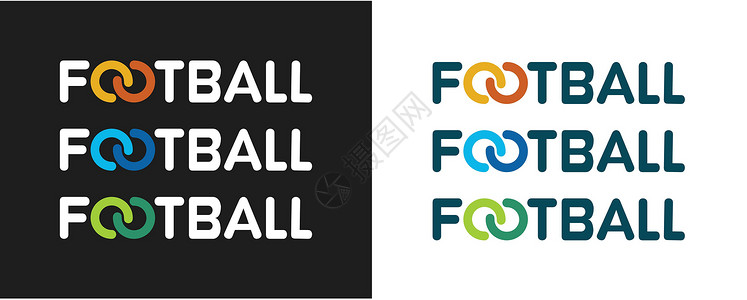 足球足球俱乐部的创意文字Logo背景图片