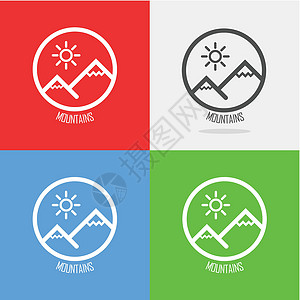 一套与瑞士阿尔卑斯山脉相伴的 Logos插画