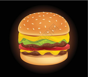 黑色的彩色汉堡包背景图片